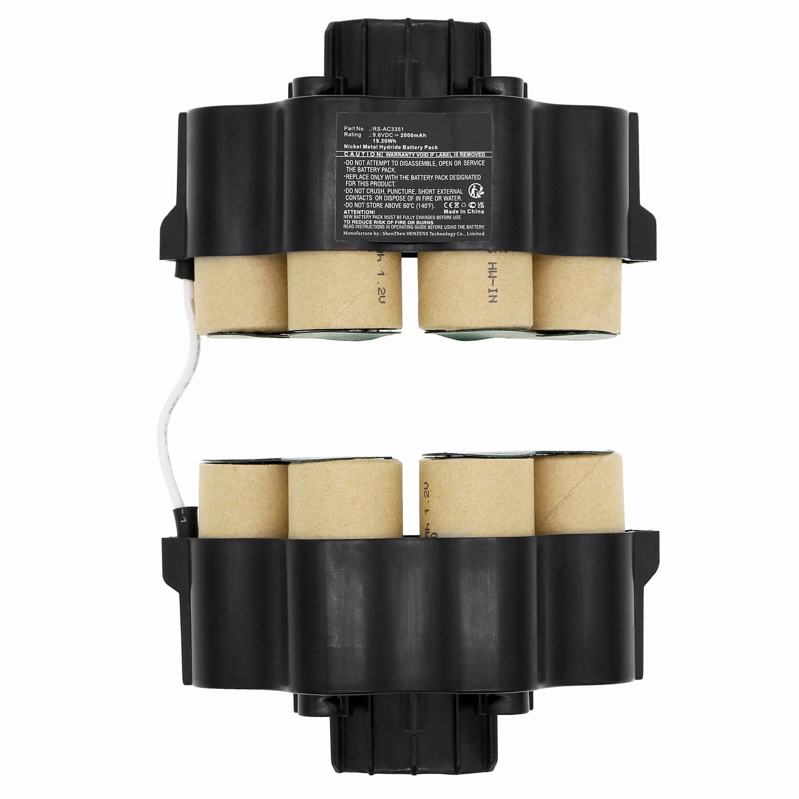 Batteries N Accessories BNA-WB-H18651 Vacuum Cleaner Battery - Ni-MH, 9.6V, 2000mAh, Ultra High Capacity - Replacement for Rowenta RS-AC3351 Battery