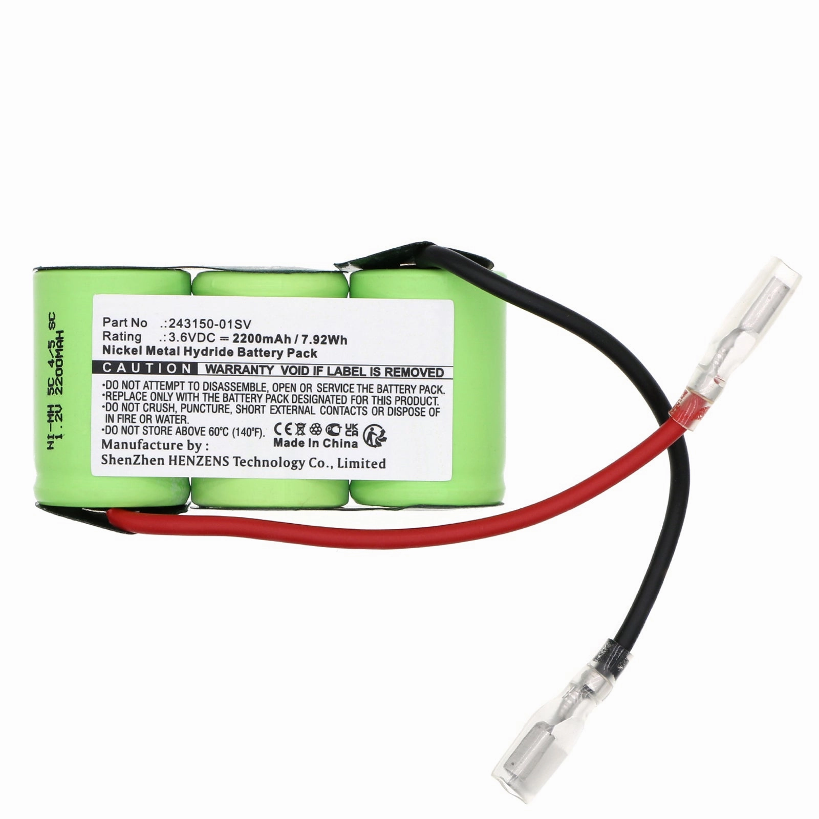 Batteries N Accessories BNA-WB-H19294 Vacuum Cleaner Battery - Ni-MH, 3.6V, 2200mAh, Ultra High Capacity - Replacement for Black & Decker 243150-01SV Battery