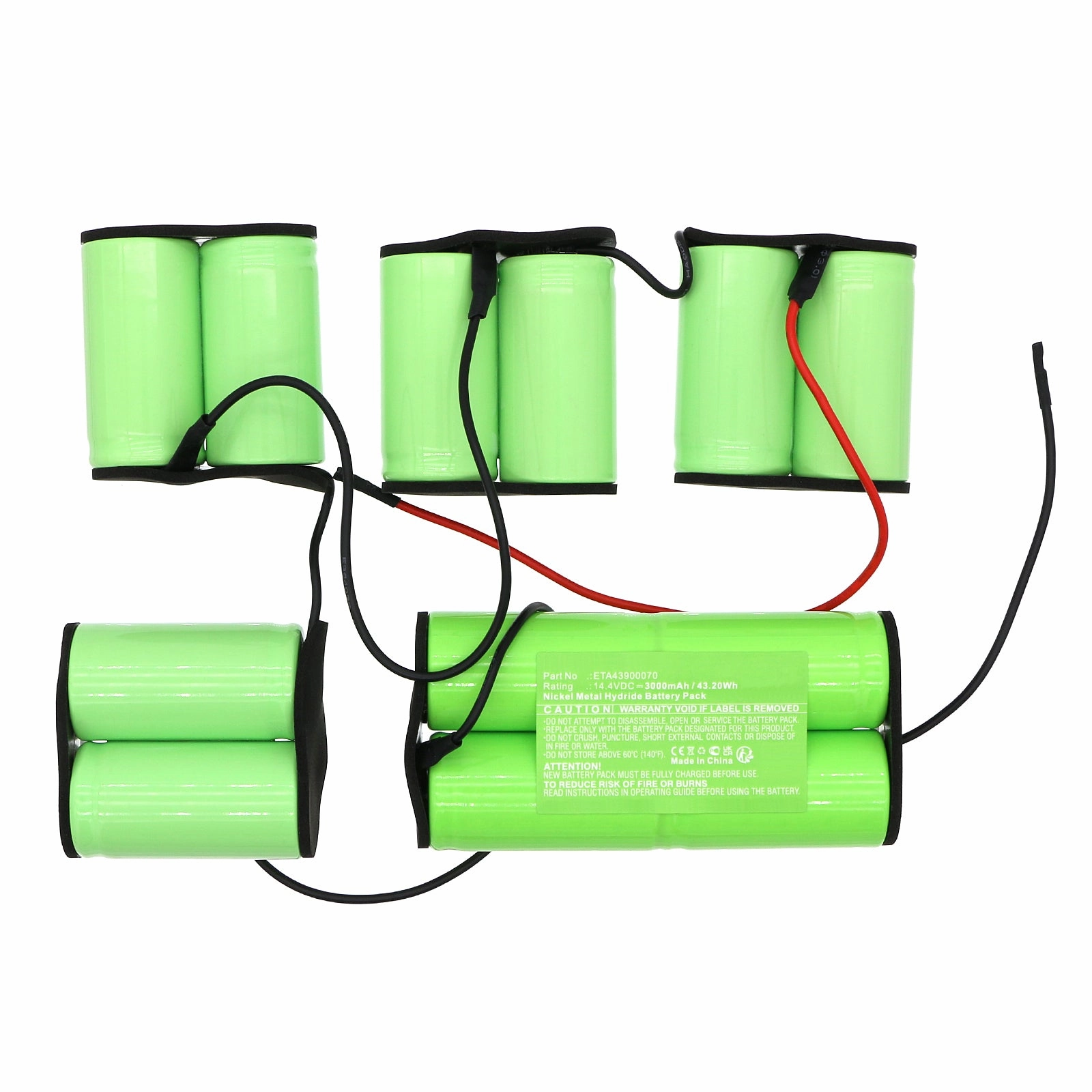 Batteries N Accessories BNA-WB-H19799 Vacuum Cleaner Battery - Ni-MH, 14.4V, 3000mAh, Ultra High Capacity - Replacement for ETA ETA43900070 Battery