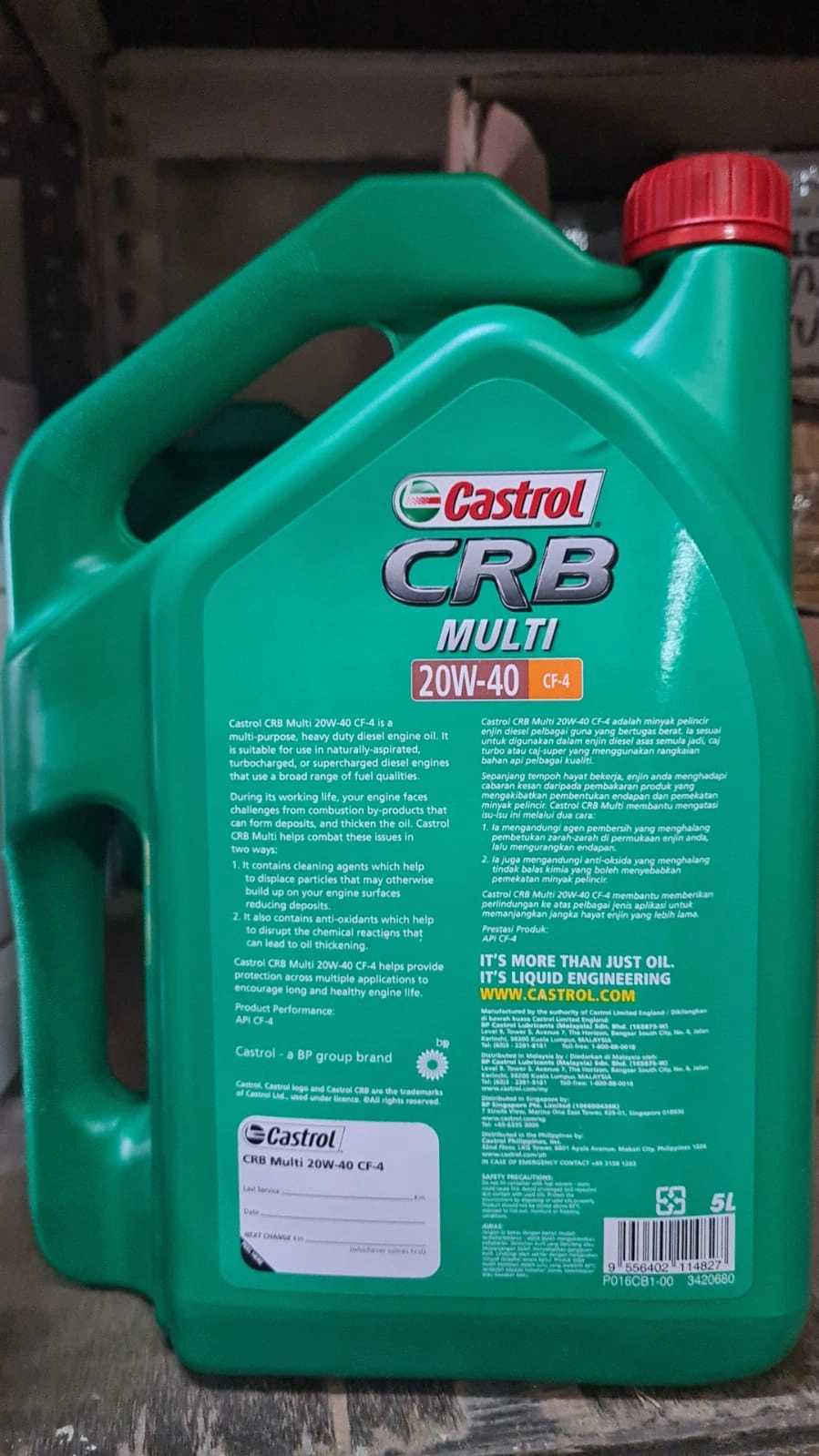 Castrol Engine Oil Crb20W40-5Liters For Diesel Engine Use | Model : OIL-C4005