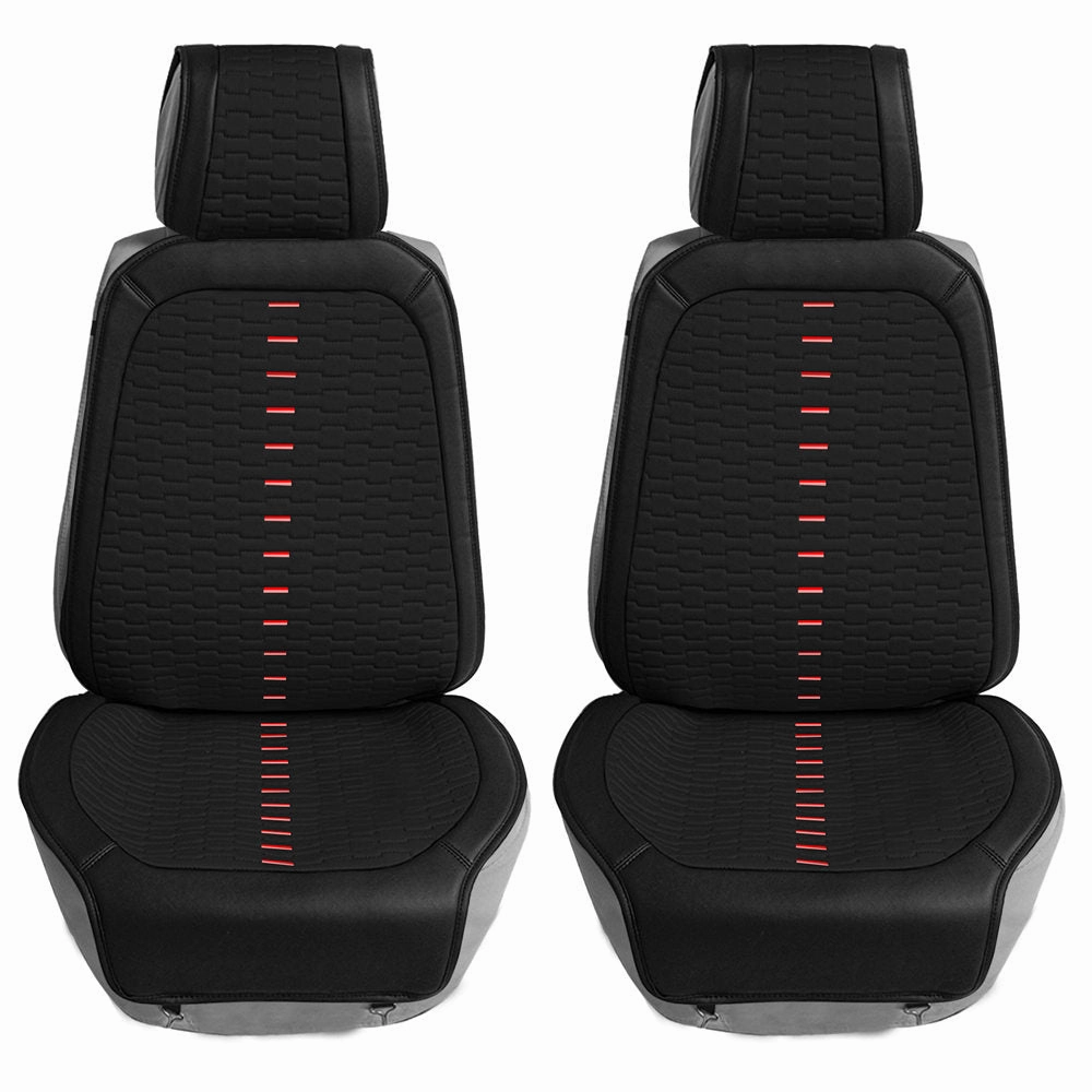 Colorful Ultra Car Seat Cushions - Front Set Black