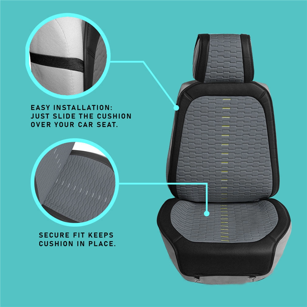 Colorful Ultra Car Seat Cushions - Front Set Neon Green