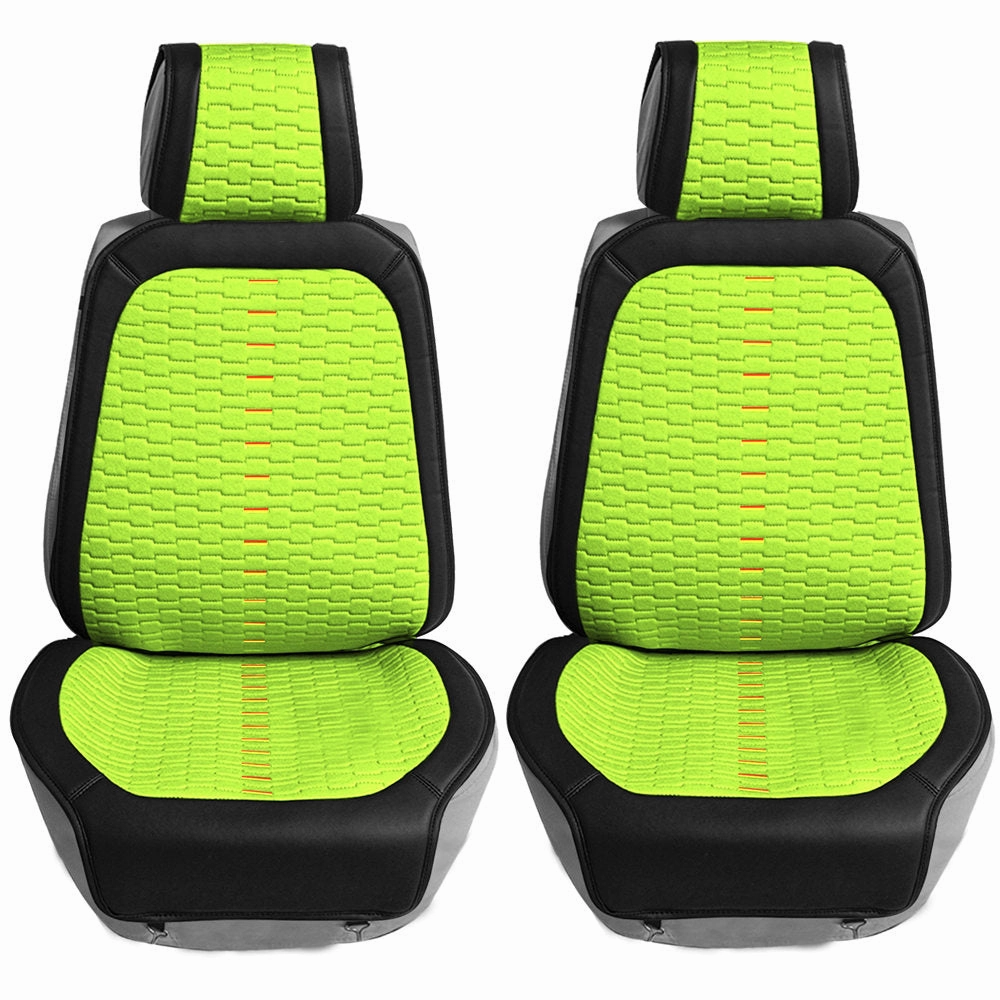 Colorful Ultra Car Seat Cushions - Front Set Neon Green