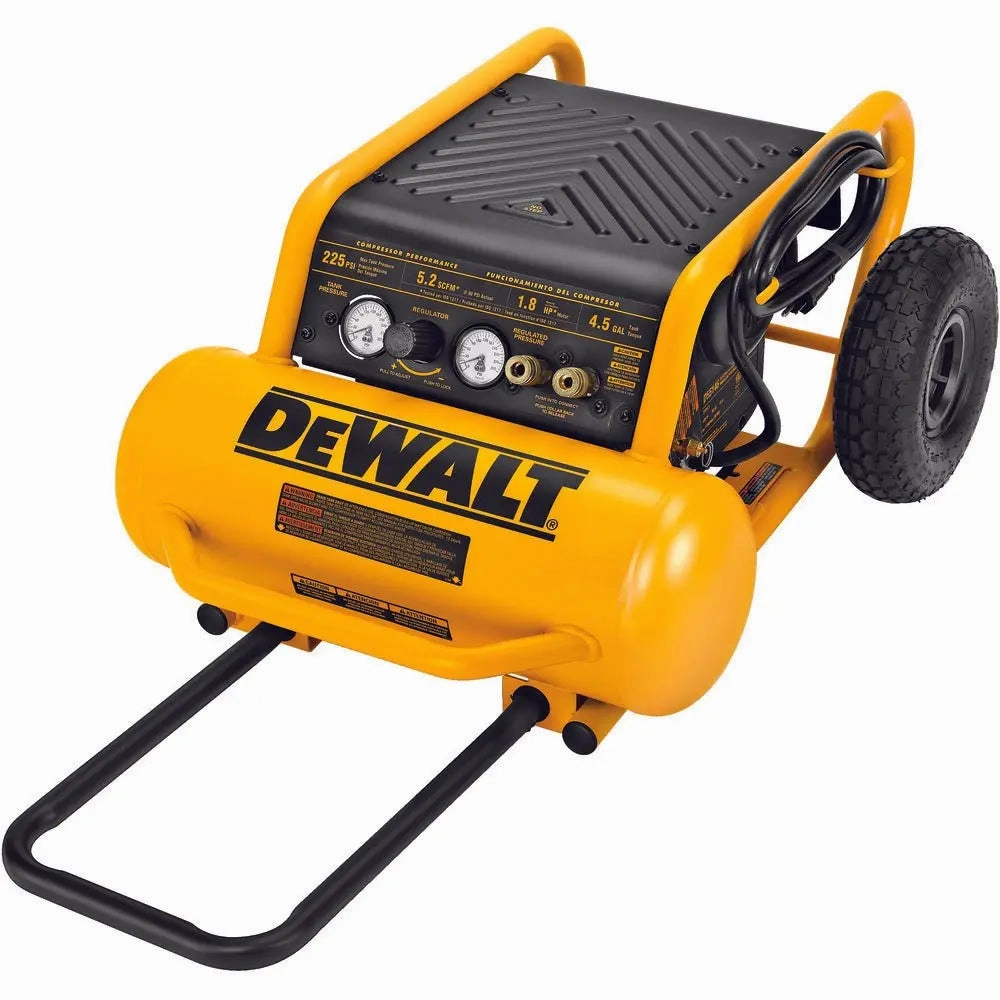 DEWALT D55146-Air Compressor, 225-Psi Max, Hand Carry with Wheels, 4-1/2 Gallon