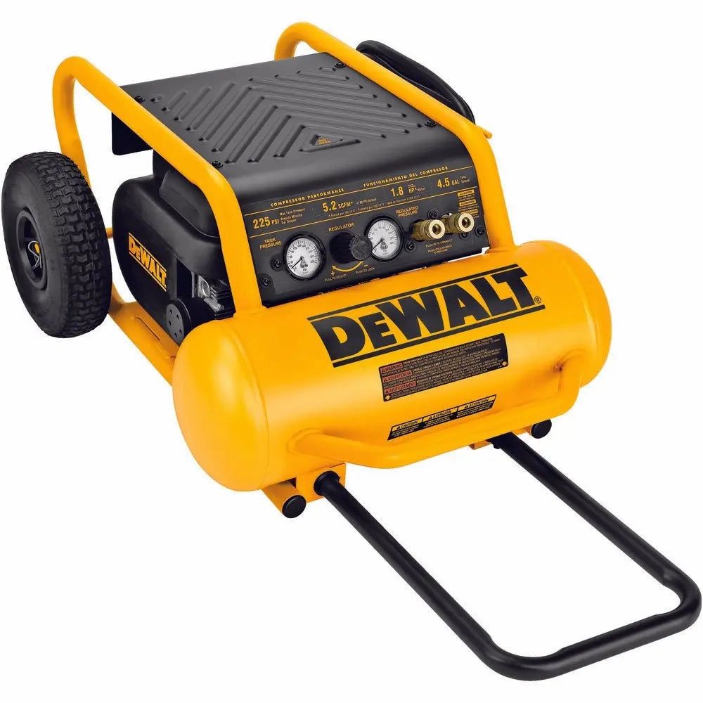 DEWALT D55146-Air Compressor, 225-Psi Max, Hand Carry with Wheels, 4-1/2 Gallon