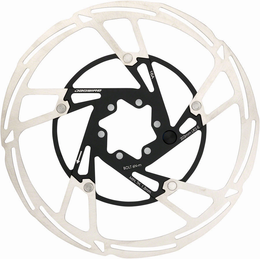 Jagwire Pro LR2-E Ebike Disc Brake Rotor with Magnet - 203mm, 6-Bolt, Silver/Black