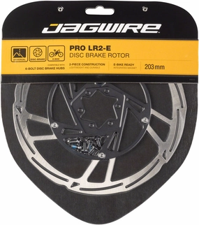 Jagwire Pro LR2-E Ebike Disc Brake Rotor with Magnet - 203mm, 6-Bolt, Silver/Black