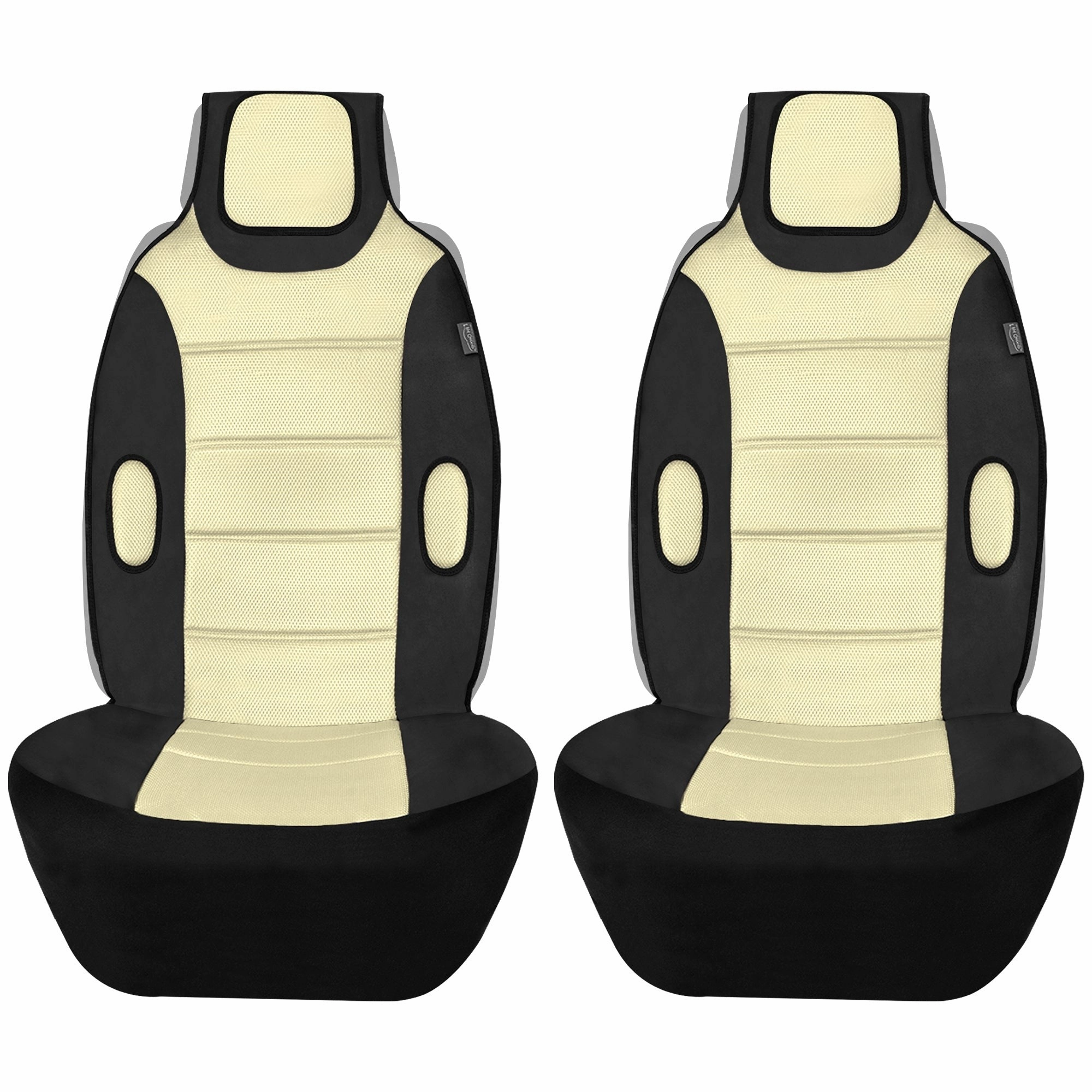 Leatherette Cushion Pads With 3D Air Mesh - Front - Beige