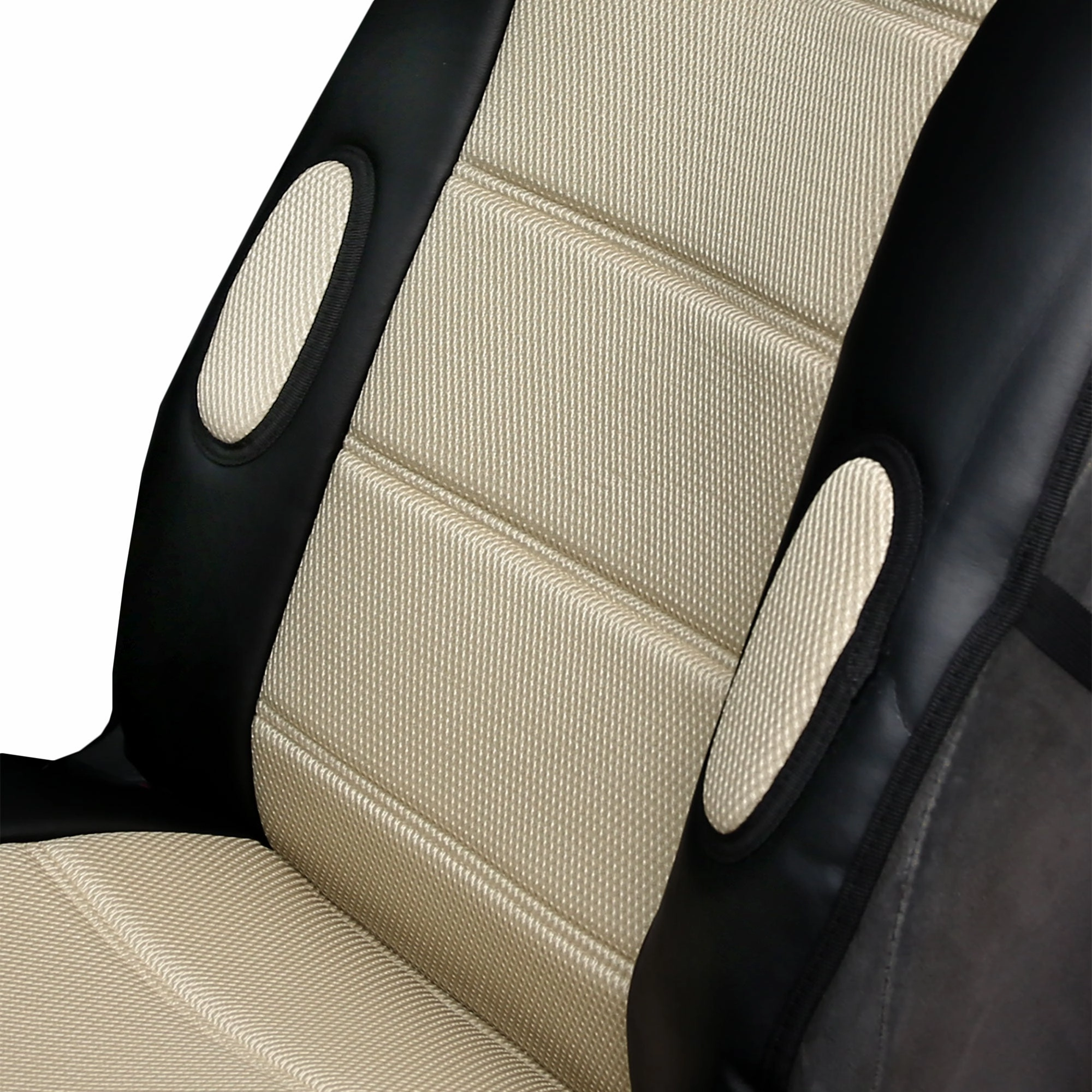 Leatherette Cushion Pads With 3D Air Mesh - Front - Beige