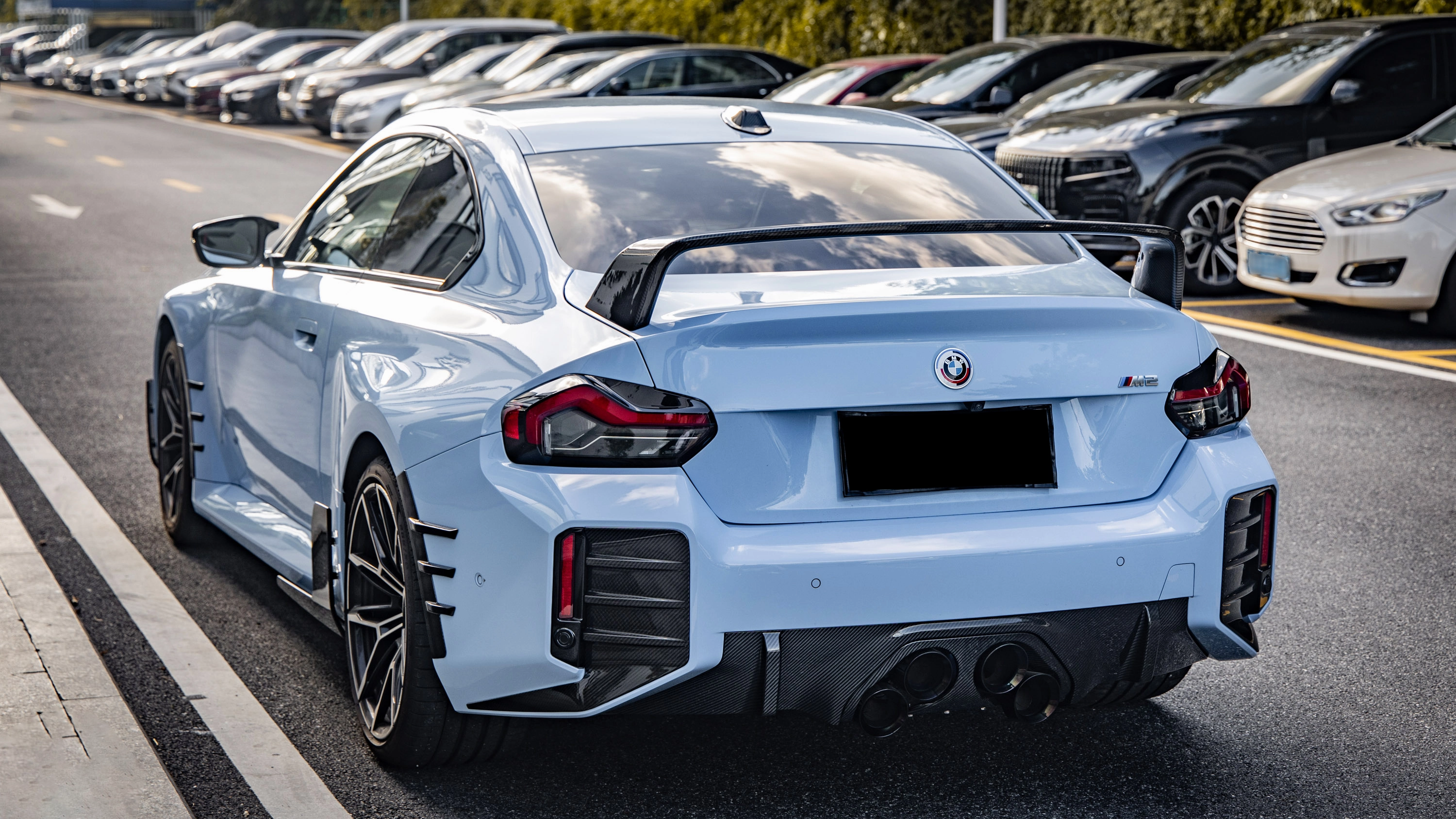 M Performance Style Pre Pregged Dry Carbon Fiber Rear Wing Spoiler for BMW 2 Series Coupe G42 2021  / M2 G87 2023 