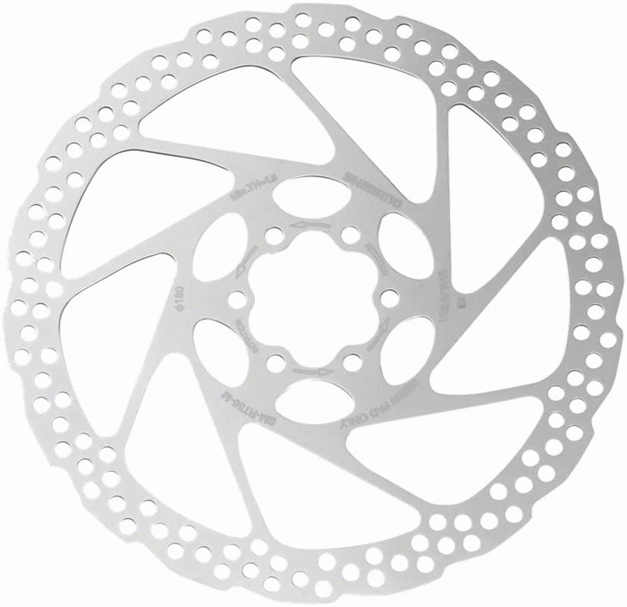 Shimano Deore SM-RT56-MP Disc Brake Rotor - 180mm 6-Bolt For Resin Pads Only Silver