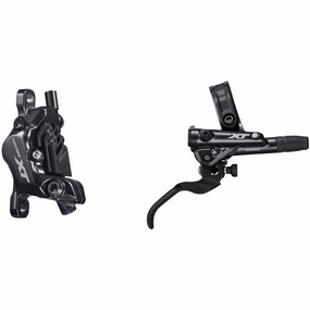 Shimano Deore XT BL-M8100/BR-M8120 Disc Brake and Lever - Rear, Hydraulic, Post Mount, 4-Piston, Finned Metal Pads, Black