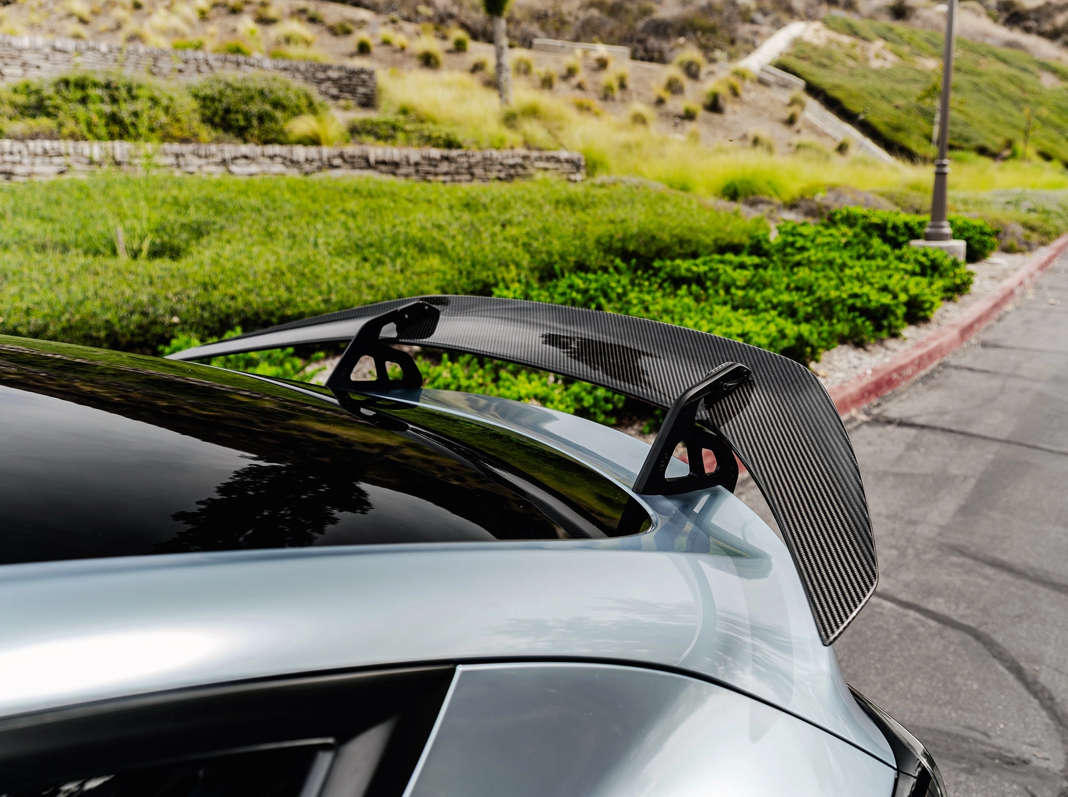 Tesla Model Y Dry Carbon Fiber AT-S Swan Neck Wing 2022 