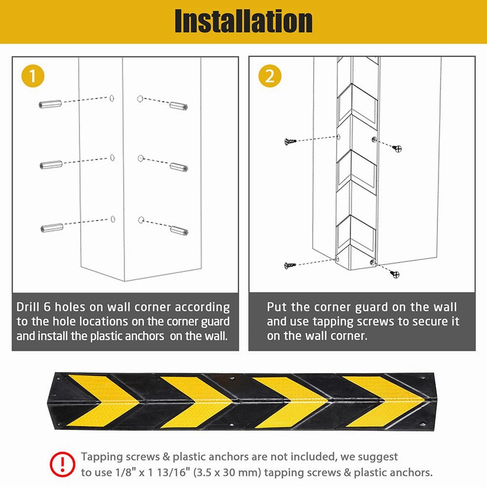 TheLAShop 2pcs Rubber Corner Guards Wall Protector 31 1/8"H